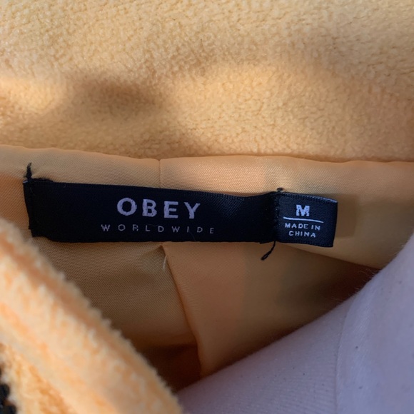 OBEY | M | Chiller Leopard Stampa Teddy Fleece Pullover Jacket - Picture 8 of 12